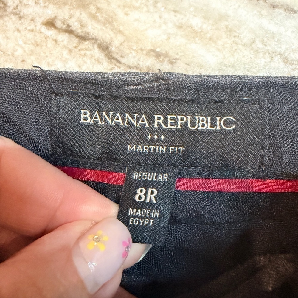 Banana Republic Martin Fit 8R Grey Straight Leg Work Pants - Picture 2 of 9